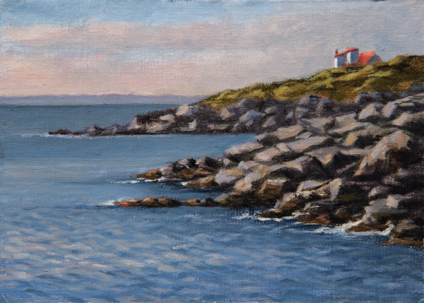 Will Kefauver oil painting, "Lobster Cove"