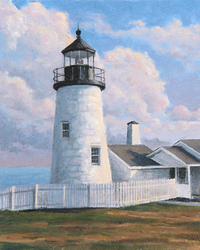 Will Kefauver oil painting, "Pemaquid Light Afternoon IV"