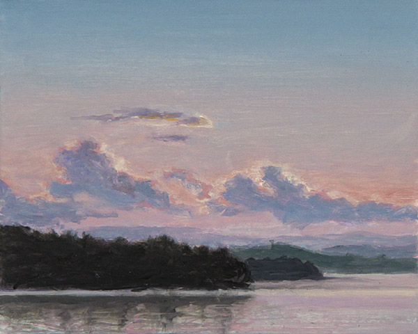 Will Kefauver oil painting, "Island Clouds II"