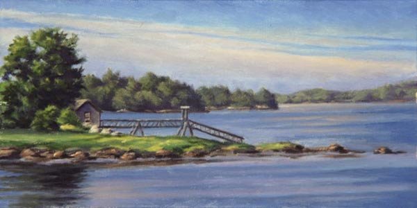 Will Kefauver oil painting, "River Shack"