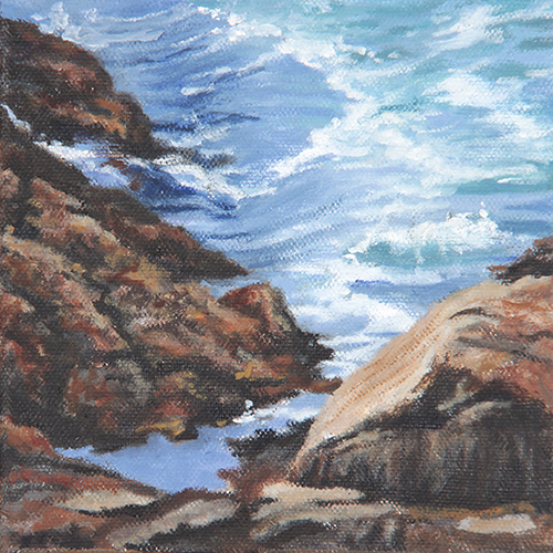 "Along the Rocks", oil on canvas by Will Kefauver