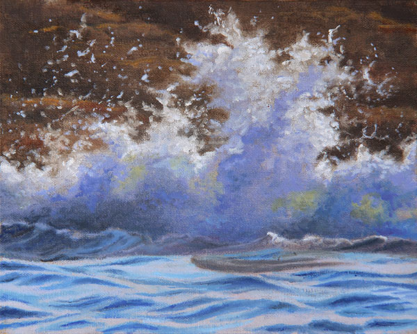"Blue Fantasy", oil on linen panel by Will Kefauver