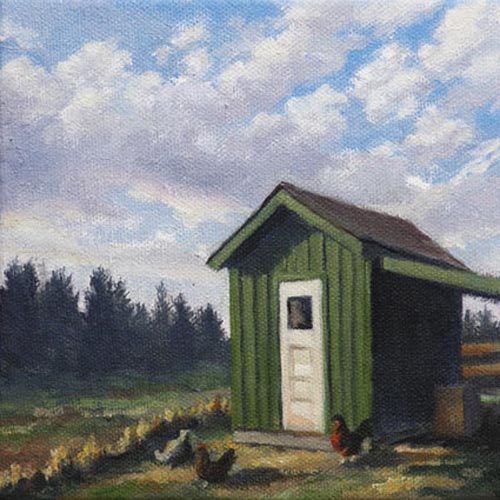 Will Kefauver oil painting, "Feeding Time"