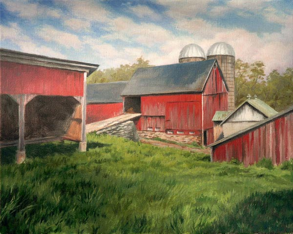 Will Kefauver oil painting, "Hay Barn"