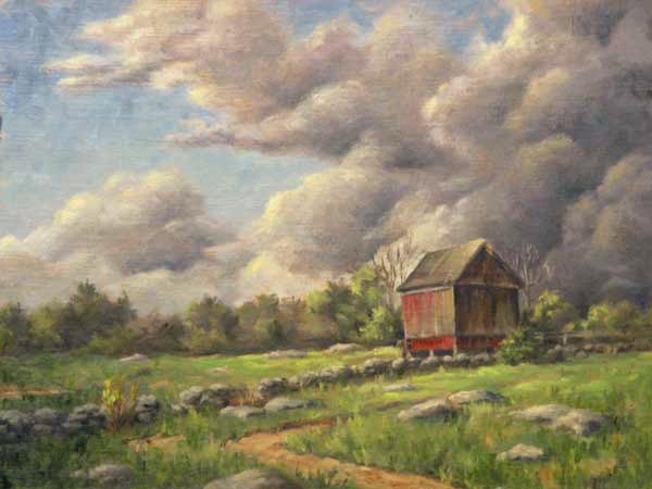 Will Kefauver oil painting, "Rocky Field"