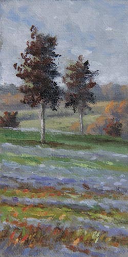 Will Kefauver oil painting, "Blue Field"