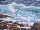 "Heading for the Rocks", oil painting by Will Kefauver