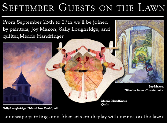 Guests on the Lawn, Sally Loughridge, Joy Makon, Merrie Handfinger