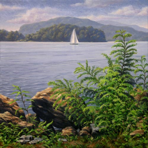 Will Kefauver oil painting, "Croton Point III"