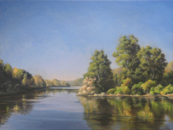 Will Kefauver oil painting, "Down River, Housatonic"