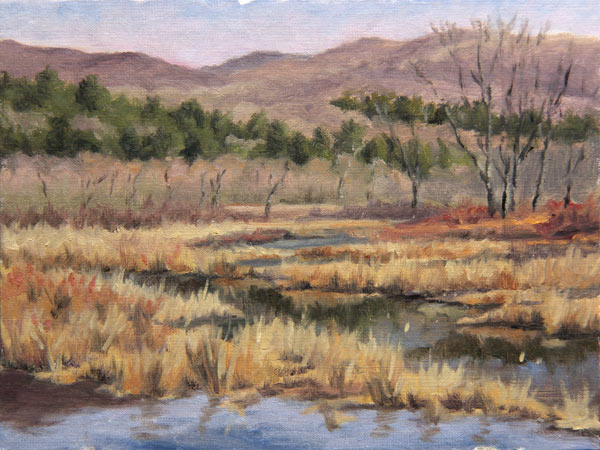Will Kefauver oil painting, "Marsh at Berlin"