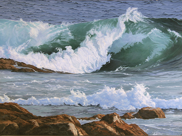 Will Kefauver oil painting, "Coastal Break"