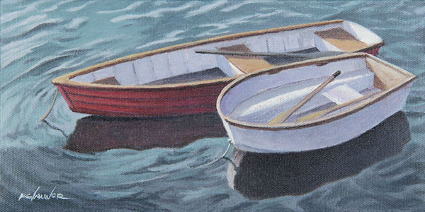 Will Kefauver oil paintings, "Dinghy and Skiff"