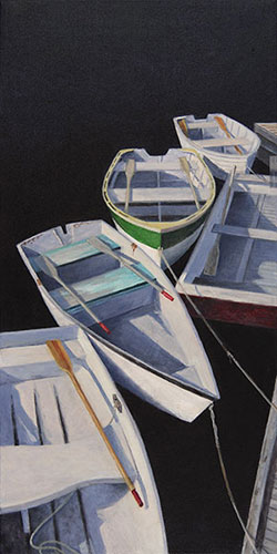 Will Kefauver oil paintings, "Five on Black"