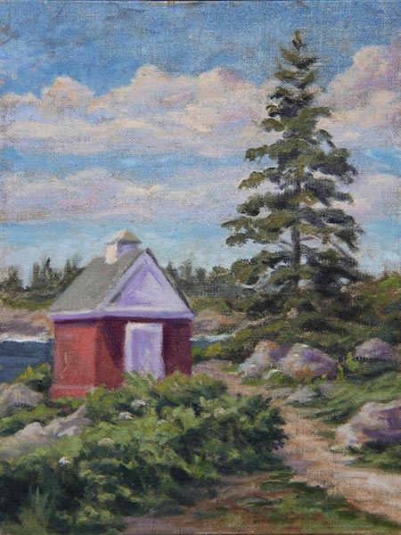 Will Kefauver oil painting, "Oil House Path"