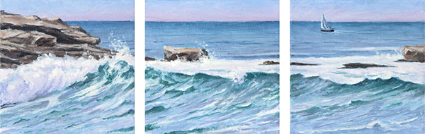 Will Kefauver oil painting, "Over the Rocks"