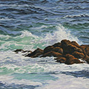 "Rocks 'n' Waves", oil painting by Will Kefauver