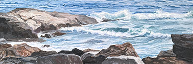 "Rolling In, Pemaquid", oil painting by Will Kefauver
