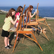 Kefauver Studio & Gallery students painting at Pemaquid Point