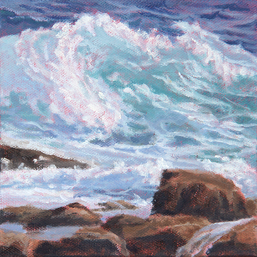 Will Kefauver oil painting, "Tidewater Break"