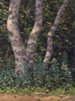 "Vineyard Beech", painting, oil on linen panel, landscape